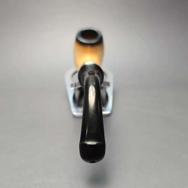 Belt (London Meerschaum) Fumed African Block Meerschaum Bent Billiard with Les Wood Silver (Unsmoked Estate) - Image 5
