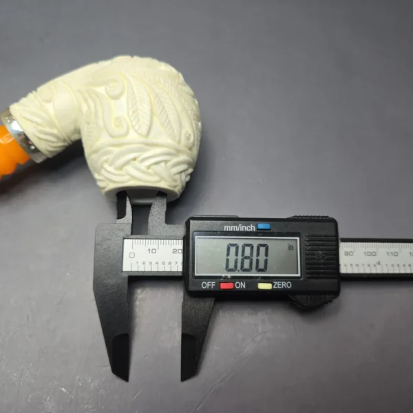 MBSD Meerschaum Silver Floral Brandy Reverse Calabash Block Meerschaum Pipe, New - Image 12