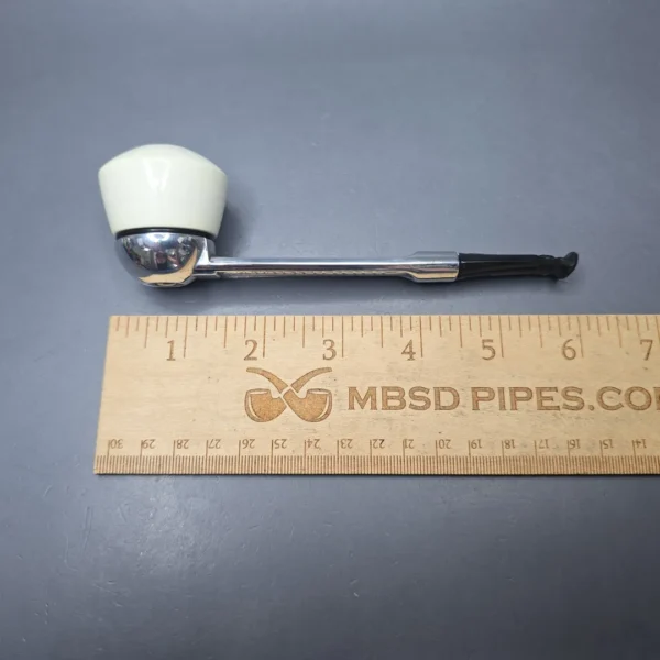 Falcon Chrome Dental w/ MBSD Meerschaum Dublin Block Meerschaum Bowl Pipe, New - Image 11