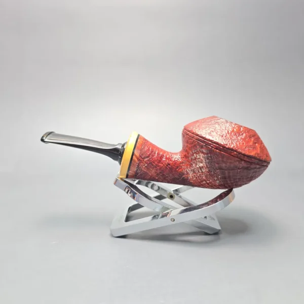 Graziano Tendi Sandblasted Bullcap Rhodesian w/ Boxwood Handmade Briar Pipe, New - Image 4