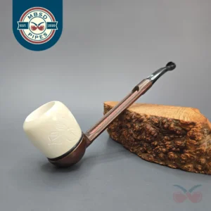 Falcon Extra Curved w/ MBSD Meerschaum Billiard Block Meerschaum Bowl Pipe, New