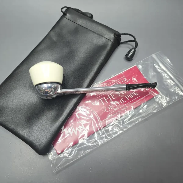 Falcon Chrome Dental w/ MBSD Meerschaum Dublin Block Meerschaum Bowl Pipe, New - Image 14