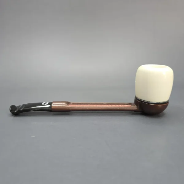 Falcon Extra Curved w/ MBSD Meerschaum Billiard Block Meerschaum Bowl Pipe, New - Image 4