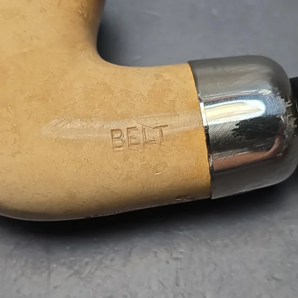 Belt (London Meerschaum) Fumed African Block Meerschaum Bent Billiard with Les Wood Silver (Unsmoked Estate) - Image 11