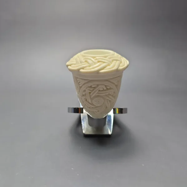 MBSD Meerschaum Silver Guilloche Calabash Reverse Calabash Block Meerschaum Pipe, New - Image 9