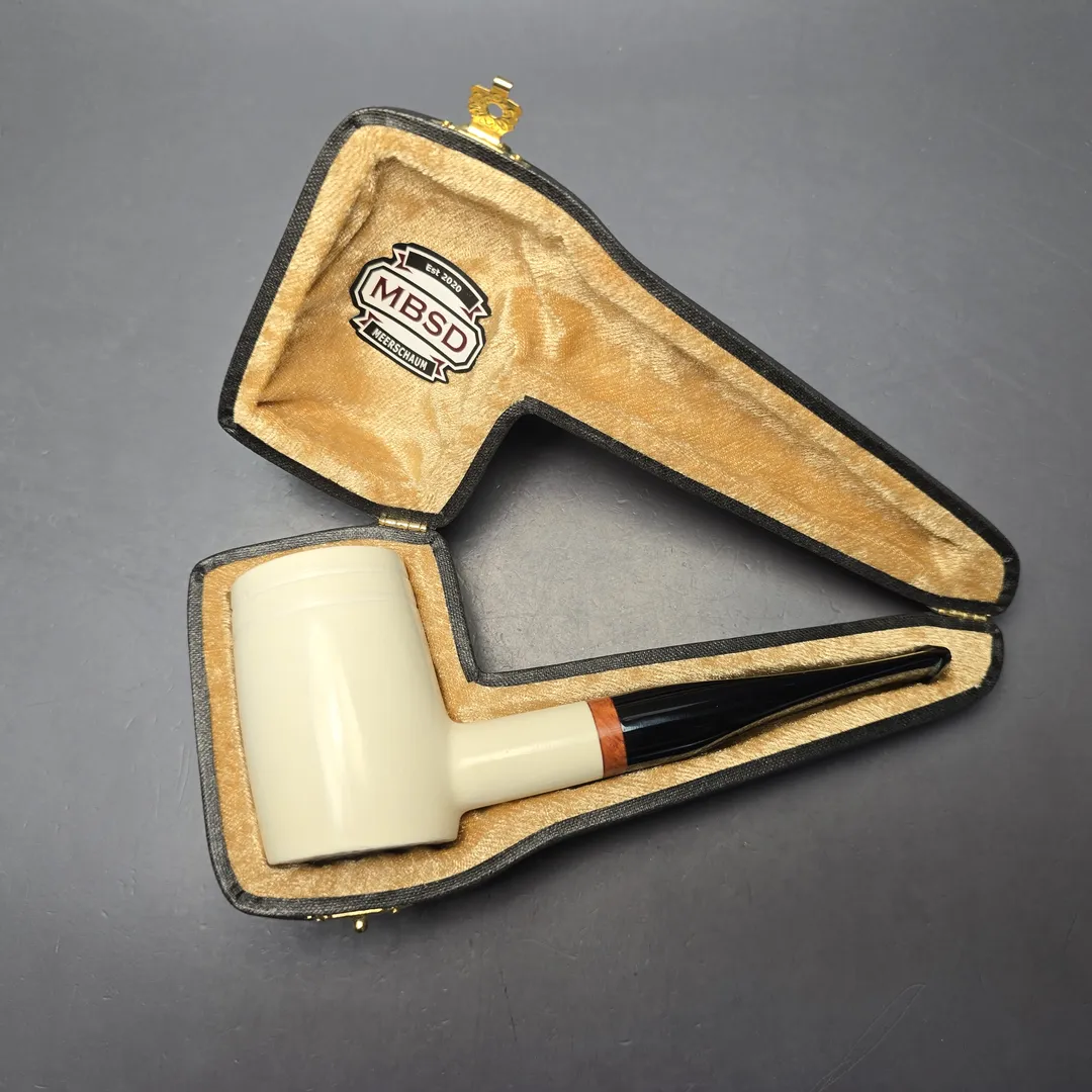MBSD Meerschaum Deluxe Smooth "Whittler" Poker with Briar-Mortise (New) - Image 2