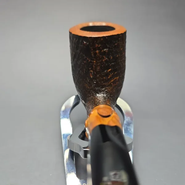 Savinelli Autograph (5) Partially Sandblasted Bent Billiard with Bamboo (Estate) - Image 6