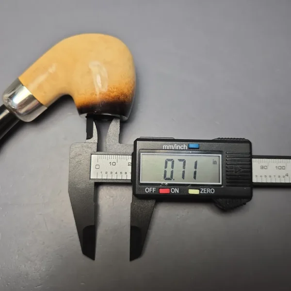 Belt (London Meerschaum) Fumed African Block Meerschaum Bent Billiard with Les Wood Silver (Unsmoked Estate) - Image 14