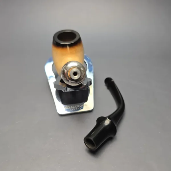 Belt (London Meerschaum) Fumed African Block Meerschaum Bent Billiard with Les Wood Silver (Unsmoked Estate) - Image 15