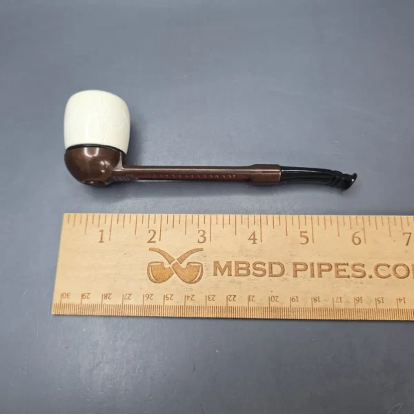 Falcon Extra Curved w/ MBSD Meerschaum Billiard Block Meerschaum Bowl Pipe, New - Image 11