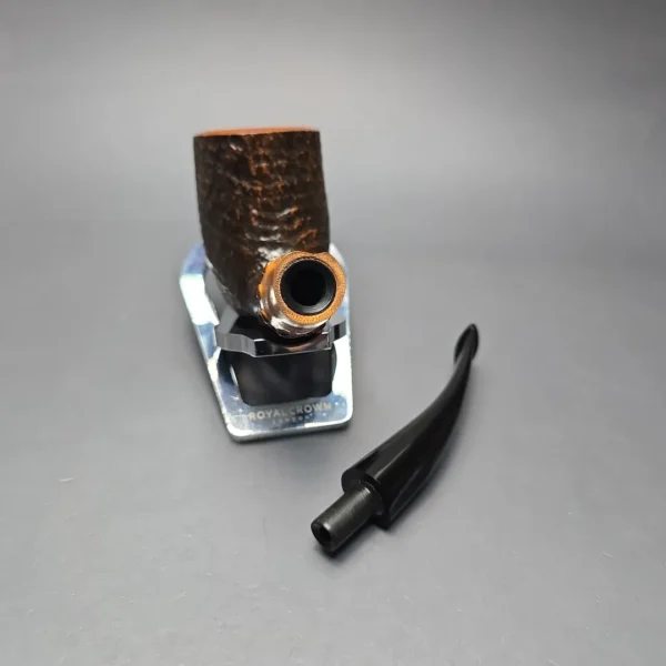 Savinelli Autograph (5) Partially Sandblasted Bent Billiard with Bamboo (Estate) - Image 12
