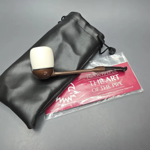 Falcon Extra Curved w/ MBSD Meerschaum Billiard Block Meerschaum Bowl Pipe, New - Image 14