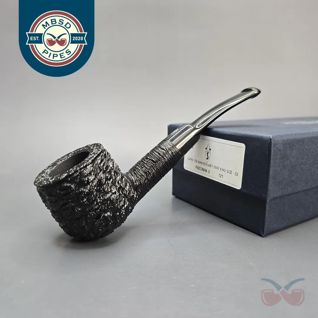 Savinelli 150th Anniversary Capri Root Briar 121 KS Rusticated Pot Briar Pipe, New