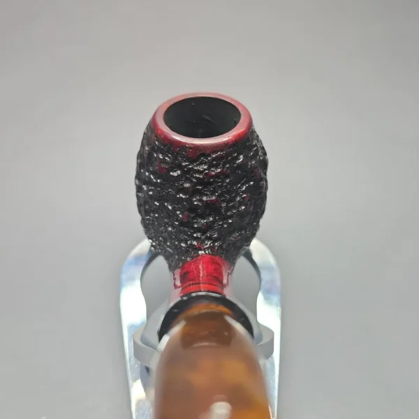 Aalborg (Nording) Tinder Box Freehand XL Partially Rusticated Brandy Estate Briar Pipe, Danish Estates, 9mm - Image 5