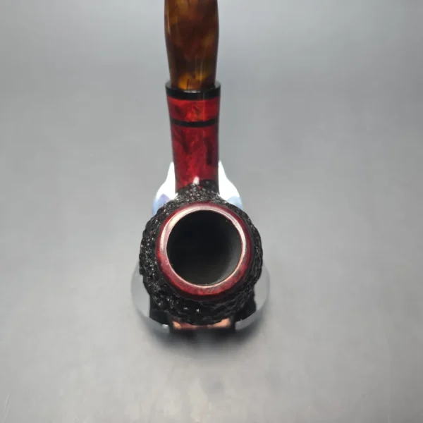 Aalborg (Nording) Tinder Box Freehand XL Partially Rusticated Brandy Estate Briar Pipe, Danish Estates, 9mm - Image 6