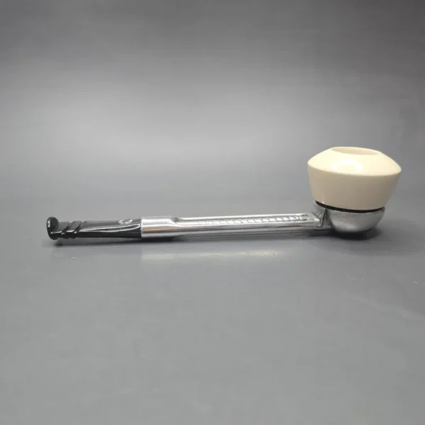 Falcon Chrome Dental w/ MBSD Meerschaum Rhodesian Block Meerschaum Bowl Pipe, New - Image 4