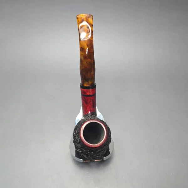 Aalborg (Nording) Tinder Box Freehand XL Partially Rusticated Brandy Estate Briar Pipe, Danish Estates, 9mm - Image 7