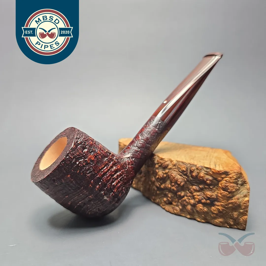 Graziano Tendi Sandblasted "LBS" Billiard Handmade Briar Pipe, New