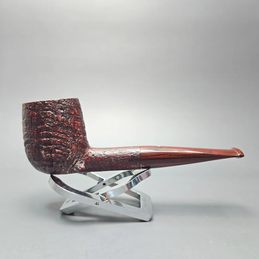 Graziano Tendi Sandblasted "LBS" Billiard Handmade Briar Pipe, New - Image 2