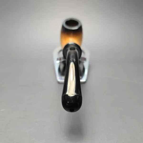Belt Fumed African Block Meerschaum Bent Billiard w/ Les Wood Silver Estate Pipe, Unsmoked - Image 5