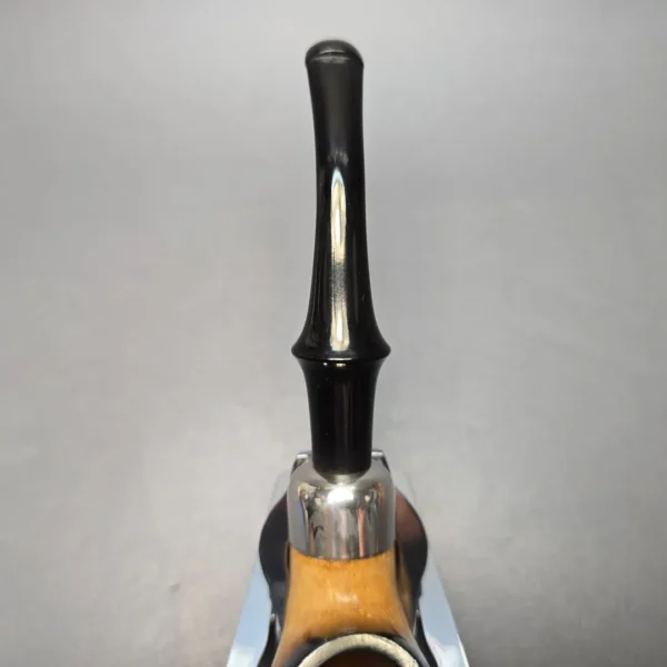 Belt Fumed African Block Meerschaum Bent Billiard w/ Les Wood Silver Estate Pipe, Unsmoked - Image 8