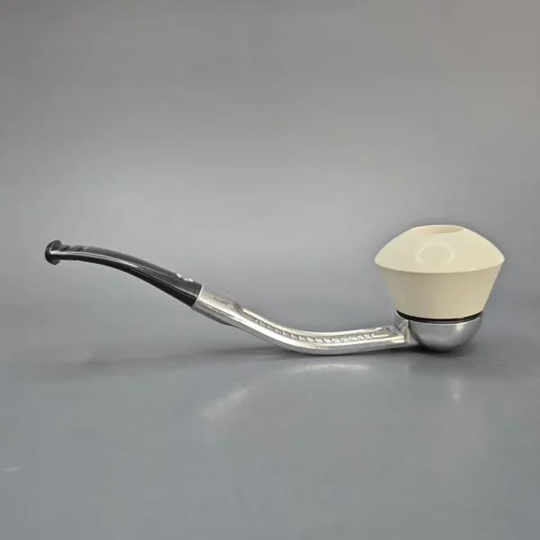 Falcon Bent Multipurpose w/ MBSD Meerschaum Dublin Block Meerschaum Bowl Pipe, New - Image 4