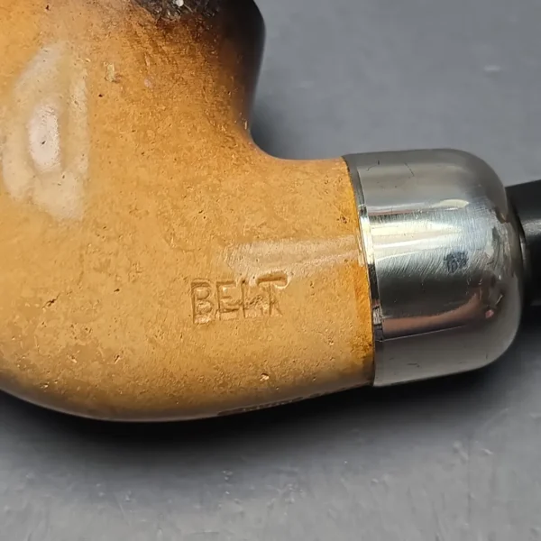 Belt Fumed African Block Meerschaum Bent Billiard w/ Les Wood Silver Estate Pipe, Unsmoked - Image 11