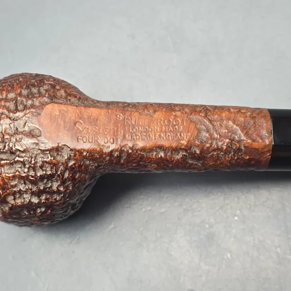 Sasieni Family Era (1960-79) Four Dot Ruff Root Hurlingham S Sandblasted Apple Estate Briar Pipe, English Estates - Image 10