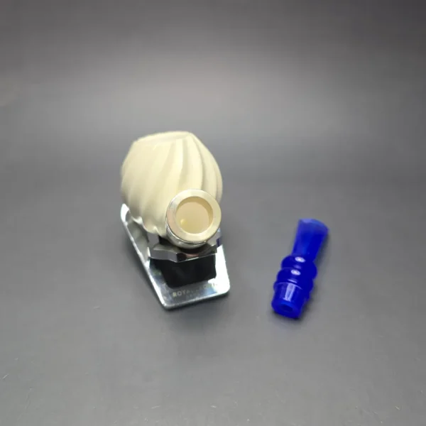 MBSD Meerschaum Silver Spiral Carved Apple Reverse Calabash Block Meerschaum Pipe, New - Image 13