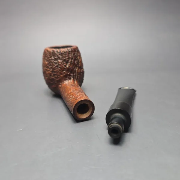 Sasieni Family Era (1960-79) Four Dot Ruff Root Hurlingham S Sandblasted Apple Estate Briar Pipe, English Estates - Image 13