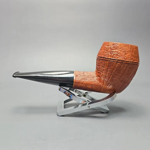 Graziano Tendi Sandblasted Stacked Bulldog Handmade Briar Pipe, New - Image 4
