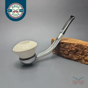 Falcon Bent Dental w/ MBSD Meerschaum Dublin Block Meerschaum Bowl Pipe, New