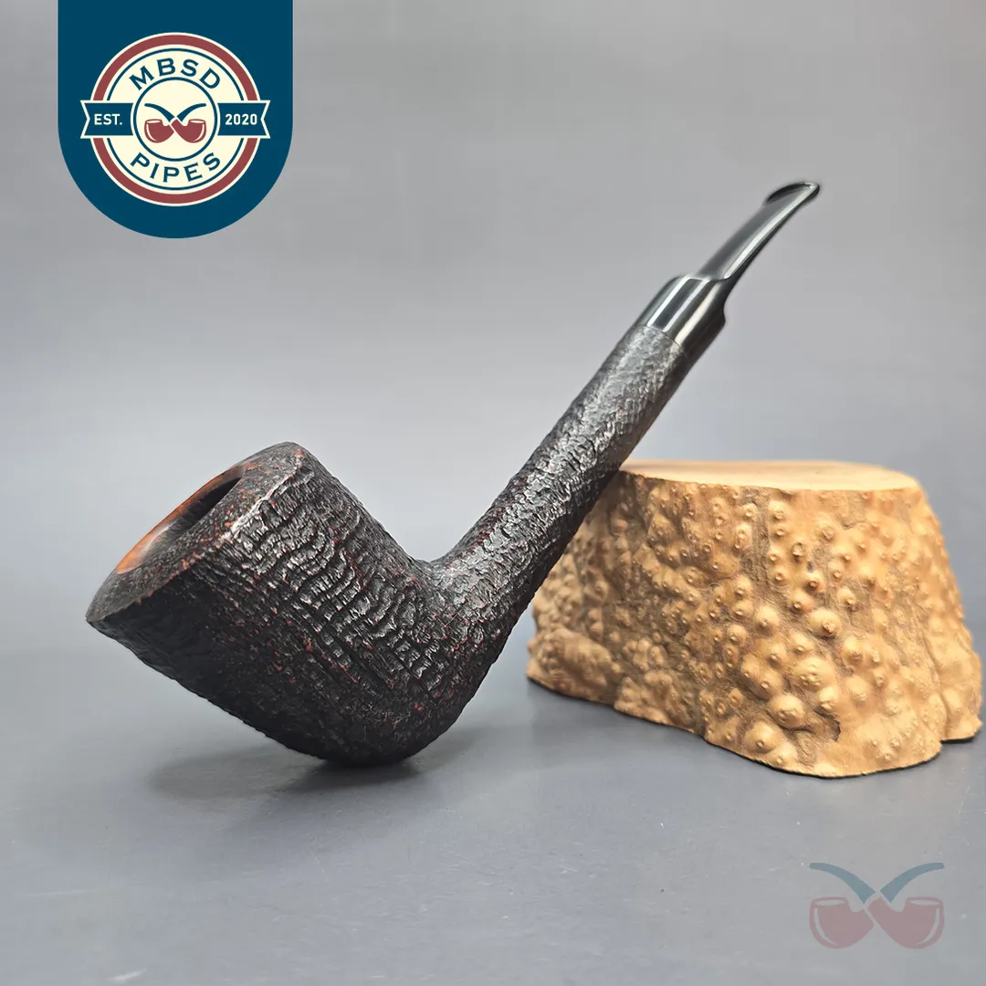 Savinelli Autograph 5 Sandblasted Long Shank Dublin Estate Briar Pipe, Italian Estates