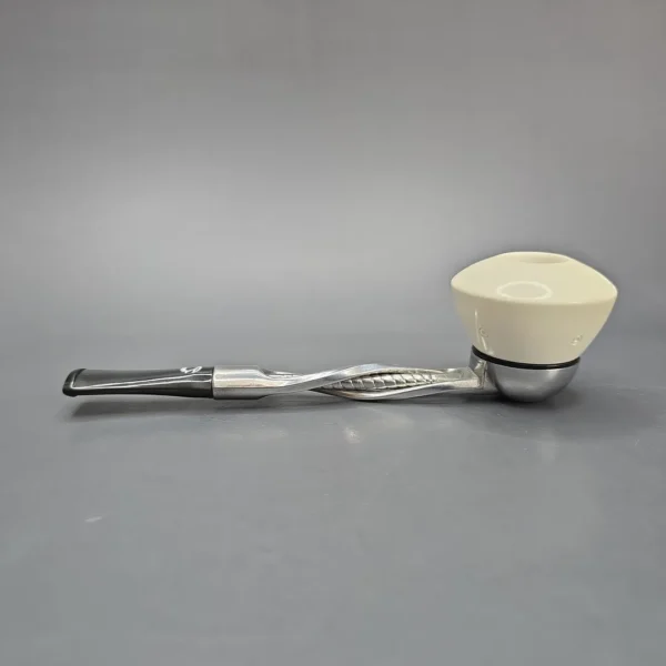 Falcon Shillelagh Chrome w/ MBSD Meerschaum Dublin Block Meerschaum Bowl Pipe, New - Image 4