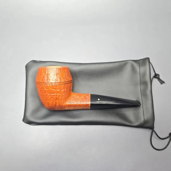 Graziano Tendi Sandblasted Stacked Bulldog Handmade Briar Pipe, New - Image 14