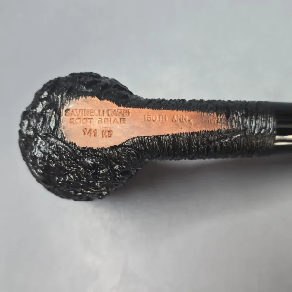 Savinelli 150th Anniversary Capri Root Briar 141 KS Rusticated Bent Billiard Briar Pipe, New - Image 11