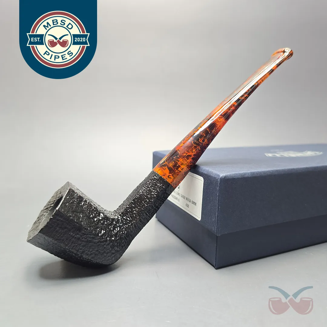 Savinelli Ottagono Long II Sandblasted Panel Dublin Briar Pipe, New, 6mm