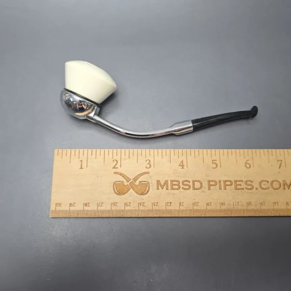 Falcon Bent Dental w/ MBSD Meerschaum Dublin Block Meerschaum Bowl Pipe, New - Image 5