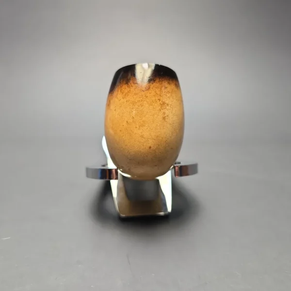 Belt Fumed African Block Meerschaum Bent Billiard w/ Les Wood Silver Estate Pipe, Unsmoked - Image 3
