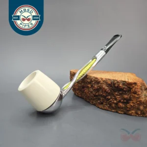 Falcon Shillelagh Green w/ MBSD Meerschaum Brandy Block Meerschaum Bowl Pipe, New