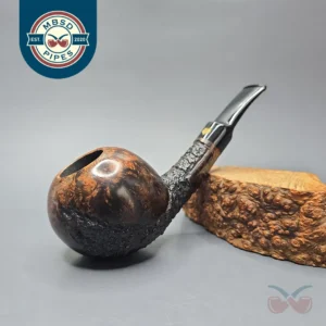 Poul Winslow Crown Viking Partially Rusticated Apple Estate Briar Pipe, Danish Estates