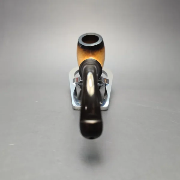 Belt Fumed African Block Meerschaum Bent Billiard w/ Les Wood Silver Estate Pipe, Unsmoked - Image 5