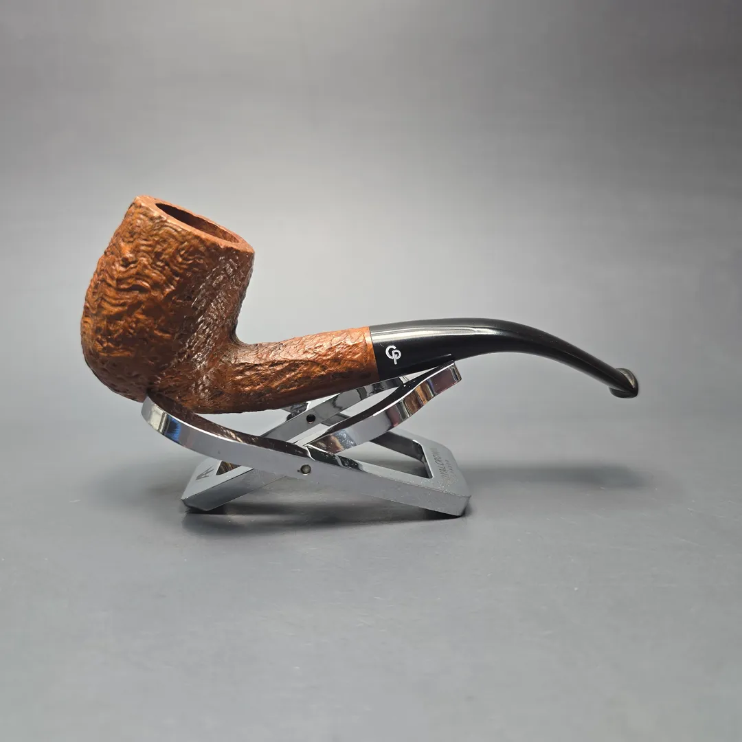 Charatan's Make Reuben Era 110 Sandblasted Bent Billiard Estate Briar Pipe, Unsmoked - Image 2