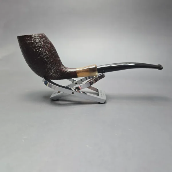 MBSD Briars Modern Masters 3 Sandblasted Tulip w/ Faux Horn Handmade Briar Pipe, New - Image 3