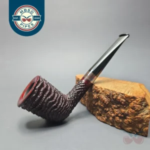 Walt Cannoy Cardinal House Morton Partially Rusticated Dublin w/ Silver Handmade Briar Pipe, New