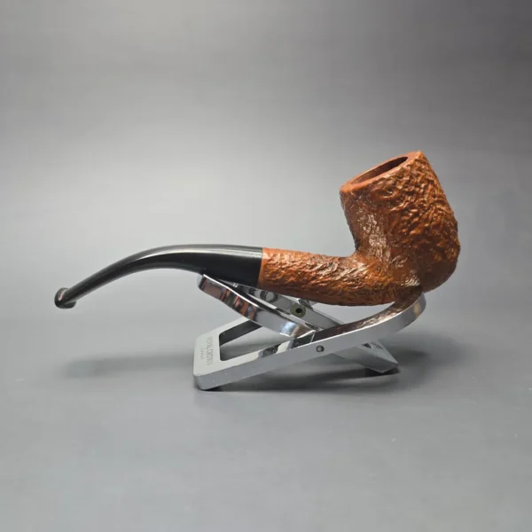 Charatan's Make Reuben Era 110 Sandblasted Bent Billiard Estate Briar Pipe, Unsmoked - Image 3