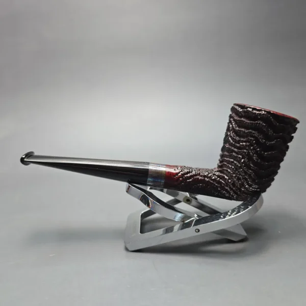 Walt Cannoy Cardinal House Morton Partially Rusticated Dublin w/ Silver Handmade Briar Pipe, New - Image 4