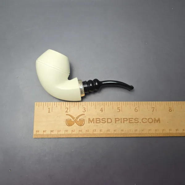 MBSD Meerschaum Silver Smooth Danish Bulldog Reverse Calabash Block Meerschaum Pipe, New - Image 12