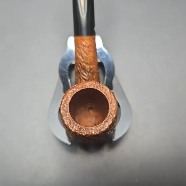 Charatan's Make Reuben Era 110 Sandblasted Bent Billiard Estate Briar Pipe, Unsmoked - Image 7