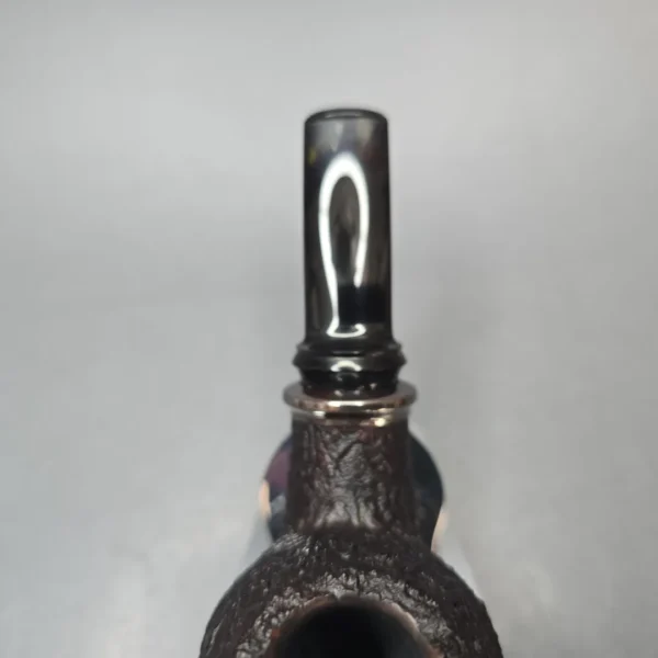 Abe Herbaugh Sandblasted Brandy w/ Silver Estate Briar Pipe, American Estates - Image 8